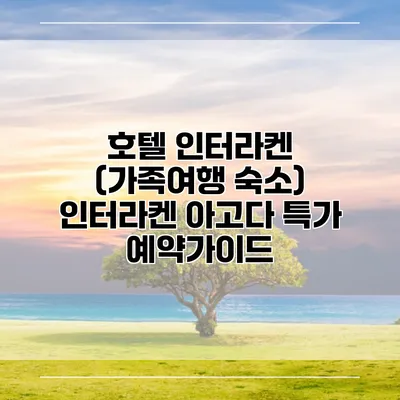 호텔 인터라켄 (가족여행 숙소) 인터라켄 아고다 특가 예약가이드