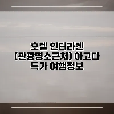 호텔 인터라켄 (관광명소근처) 아고다 특가 여행정보