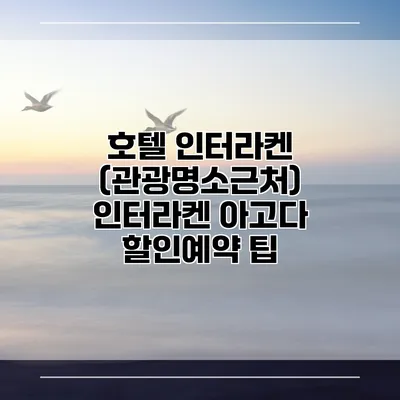 호텔 인터라켄 (관광명소근처) 인터라켄 아고다 할인예약 팁