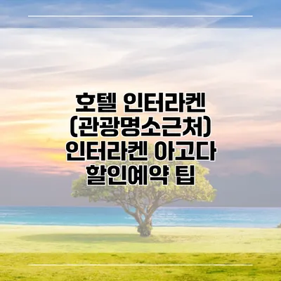 호텔 인터라켄 (관광명소근처) 인터라켄 아고다 할인예약 팁