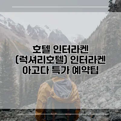 호텔 인터라켄 (럭셔리호텔) 인터라켄 아고다 특가 예약팁